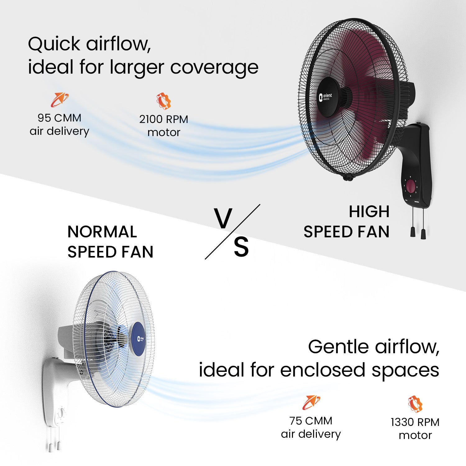 Crimson Red Wall Fan Orient