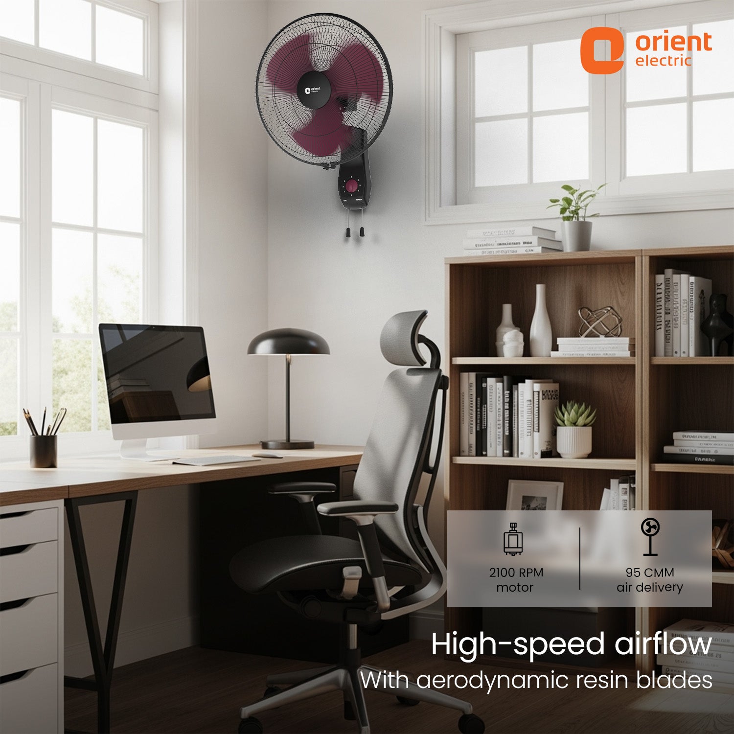 Crimson Red Wall Fan Orient