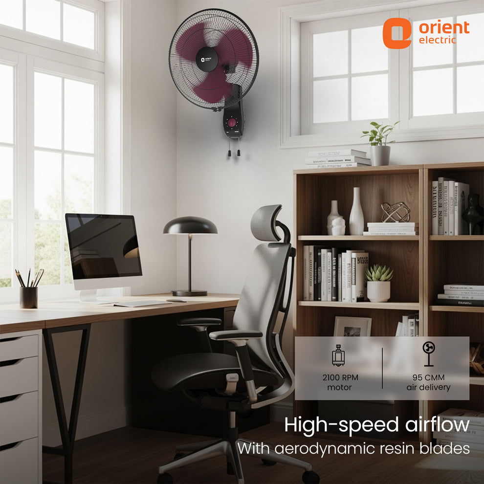 Crimson Red Wall Fan Orient