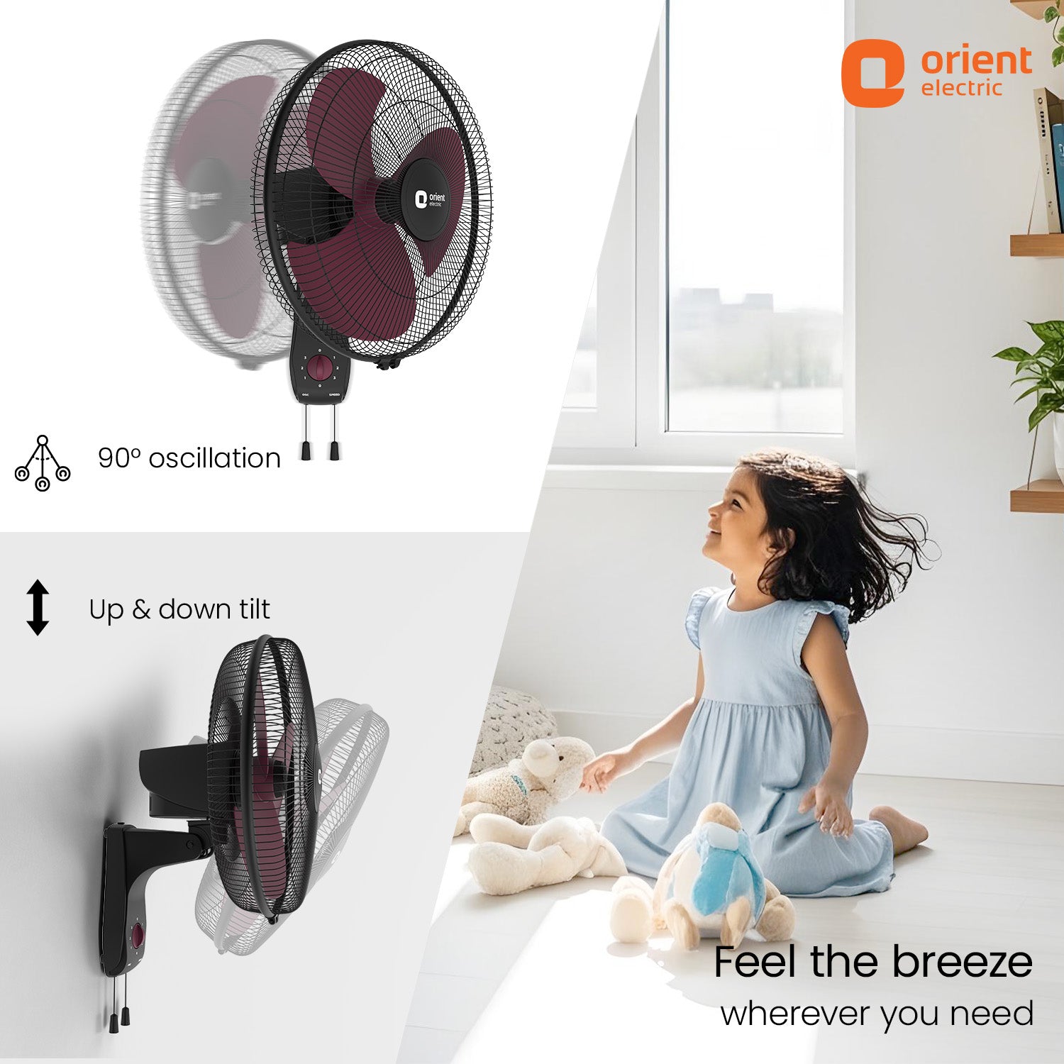 Crimson Red Wall Fan Orient