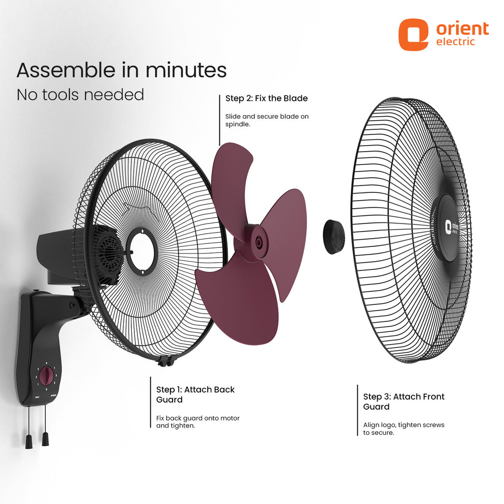 Crimson Red Wall Fan Orient