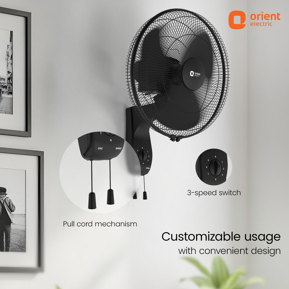 Black Wall Fan Orient Electric