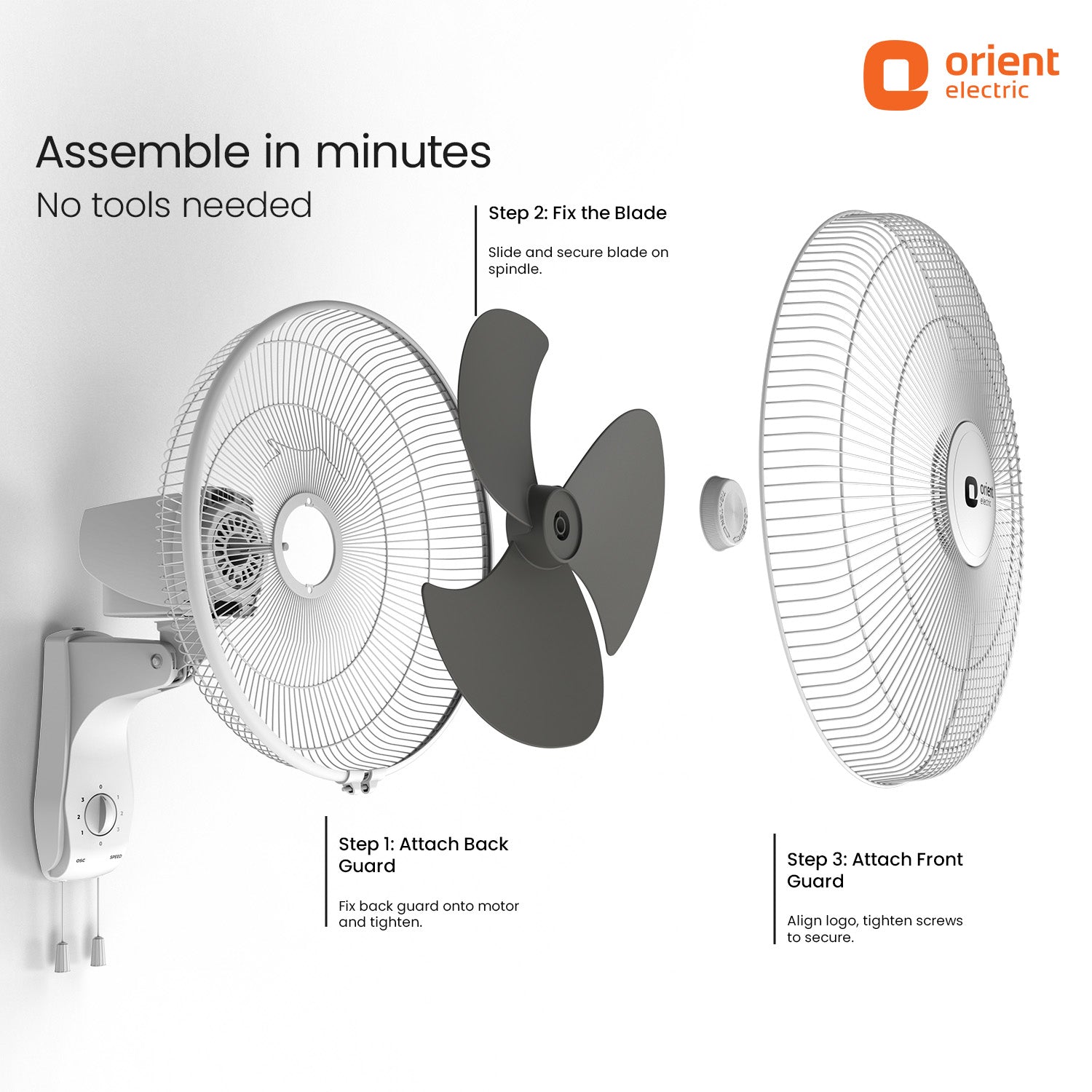 Commander Grey Wall fan Orient