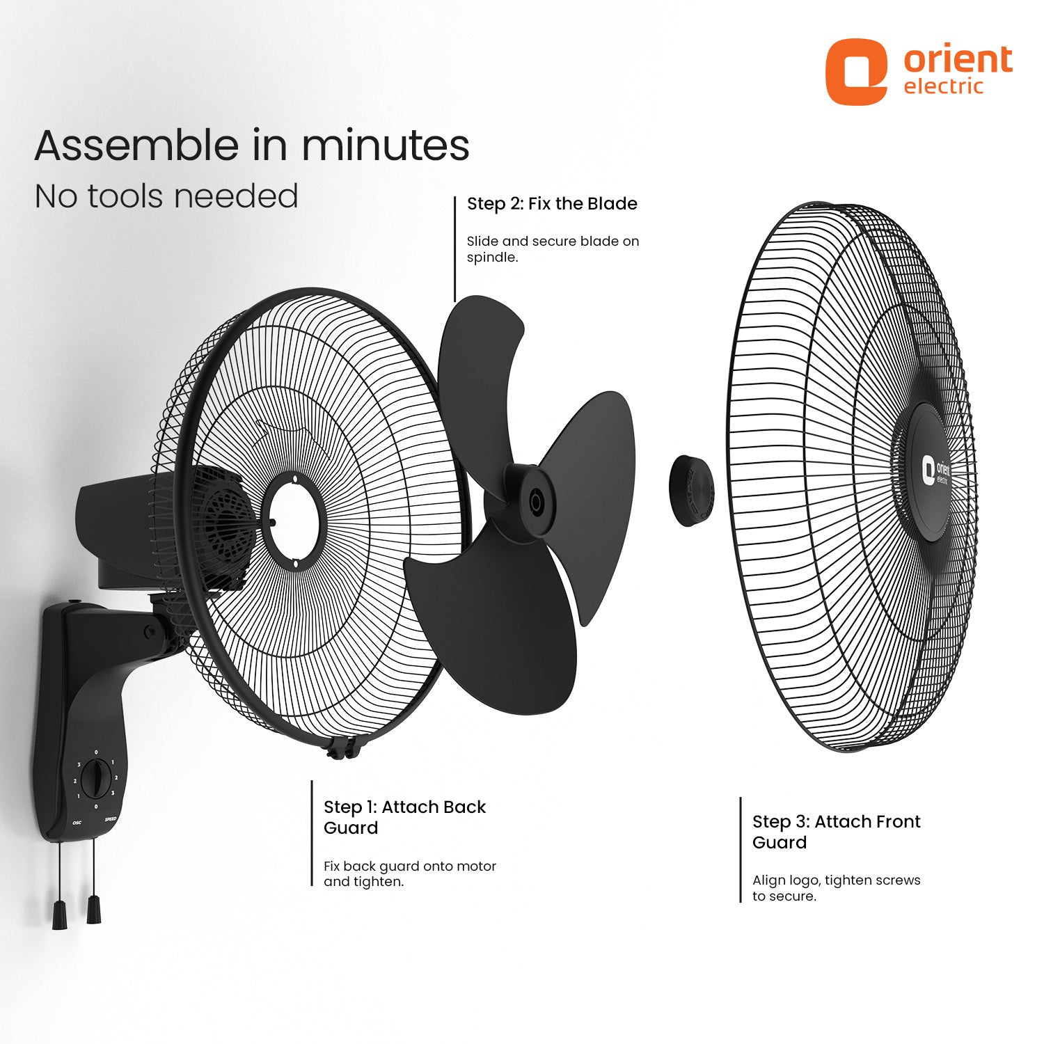 Black Wall Fan Orient Electric