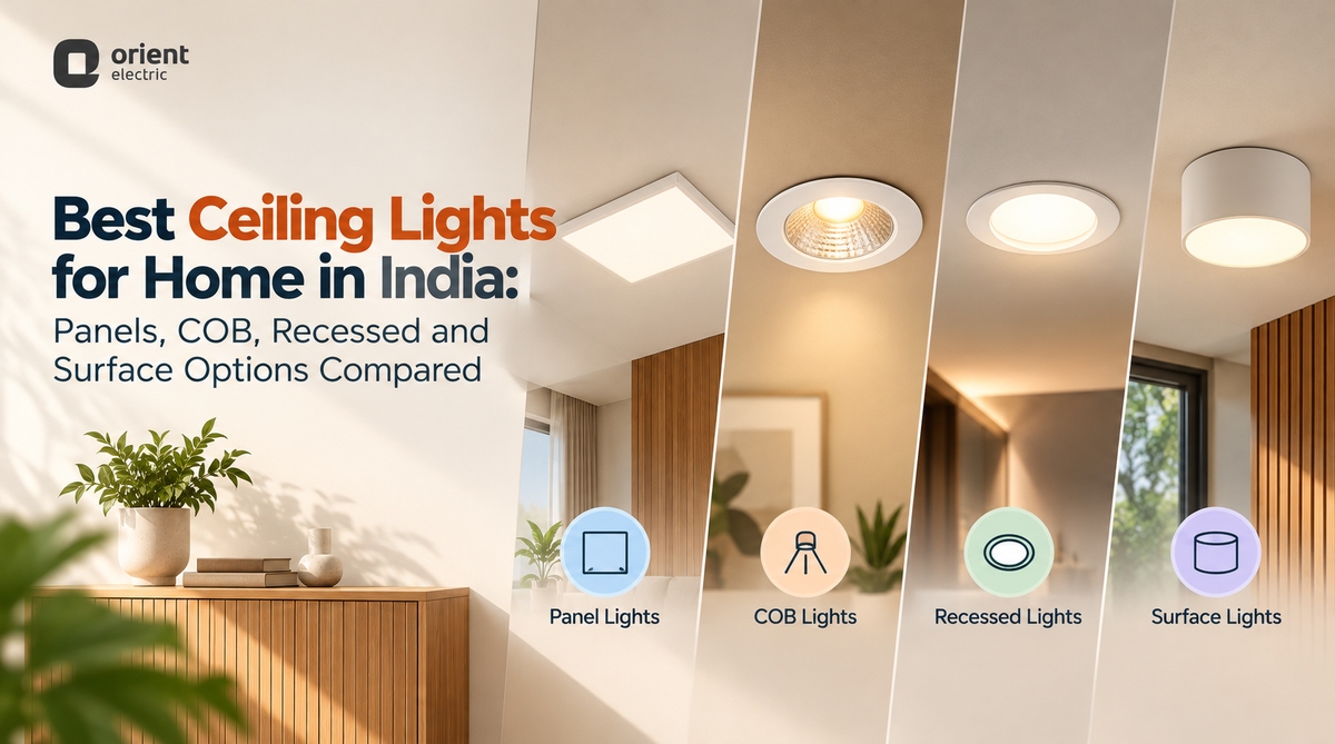 Best Ceiling Lights for Home in India: Panels, COB, Recessed and Surface Options Compared