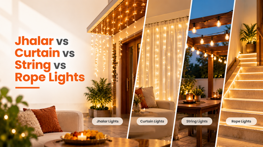 Jhalar vs Curtain vs String vs Rope Lights