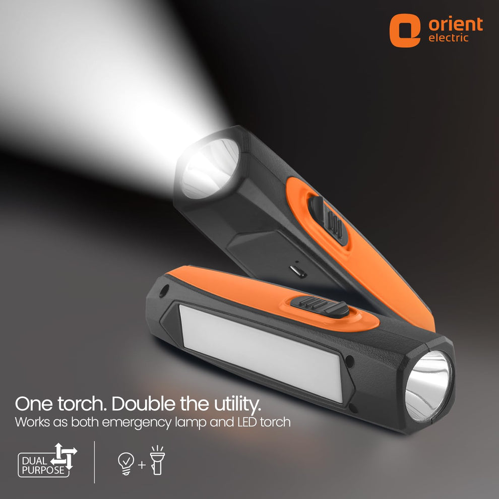 1W Cool White Ranger Dual LED Torch one touch double the utility wors as both emergency lamp and led torch