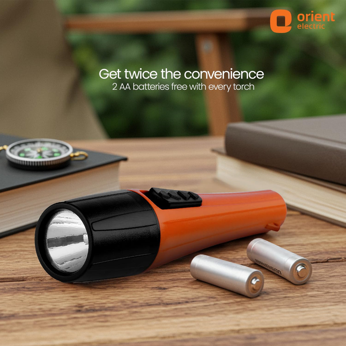 1W Cool White Bolt LED Torch get twice the convenience 2AA batteries free with every torch