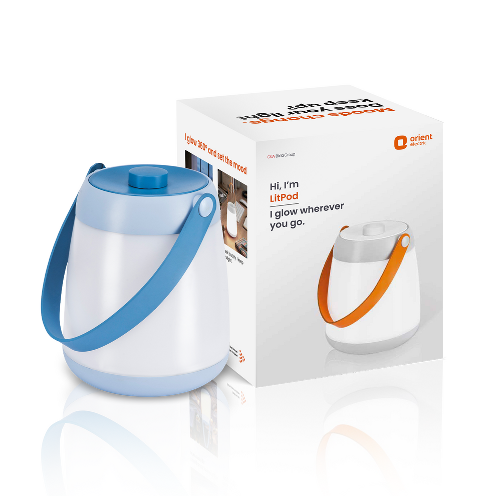litpod rechargeable emergency lantern 5w pastel blue 