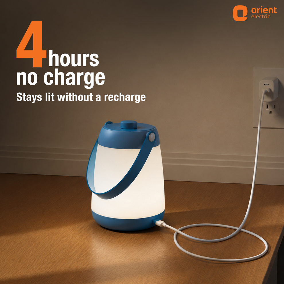 litpod rechargeable emergency lantern 5w pastel blue with four hours backup