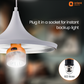 9W Cool White BeamX LED Torch plug it in a socket for instant backup light
