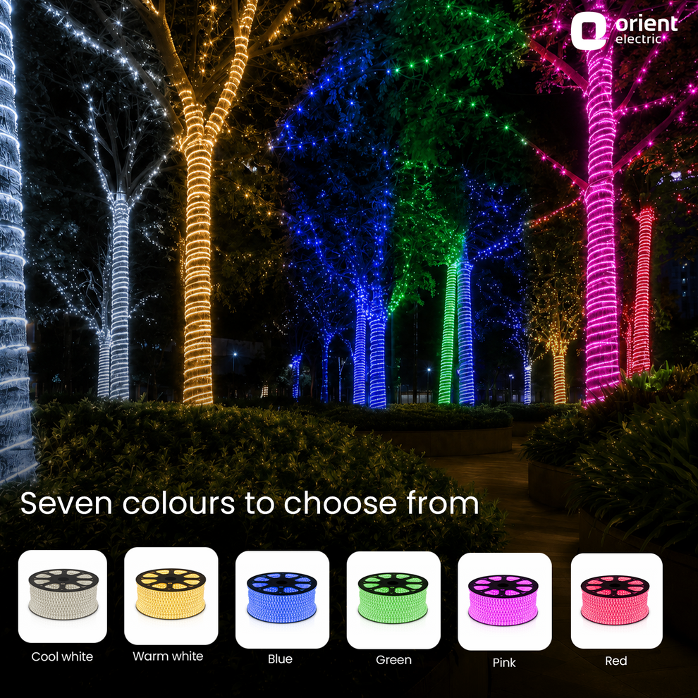 10m 120 LED Warm White led rope light seven colours to choose from