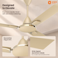 1200 mm Matte Gold Orient Electric Ariel Ceiling Fan | Metallic Finish with Decorative Ring and Trims | High Speed Airflow 370 RPM | 2 Year Warranty decorative ring and trim wide tipped aluminium blade premium metallic finish 