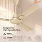 1200 mm Matte Gold Orient Electric Ariel Ceiling Fan | Metallic Finish with Decorative Ring and Trims | High Speed Airflow 370 RPM | 2 Year Warranty premium design with high speed airflow