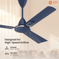 1200 mm Matte Blue Orient Electric Ariel Ceiling Fan | Metallic Finish with Decorative Ring and Trims | High Speed Airflow 370 RPM | 2 Year Warranty premium design with high speed airflow