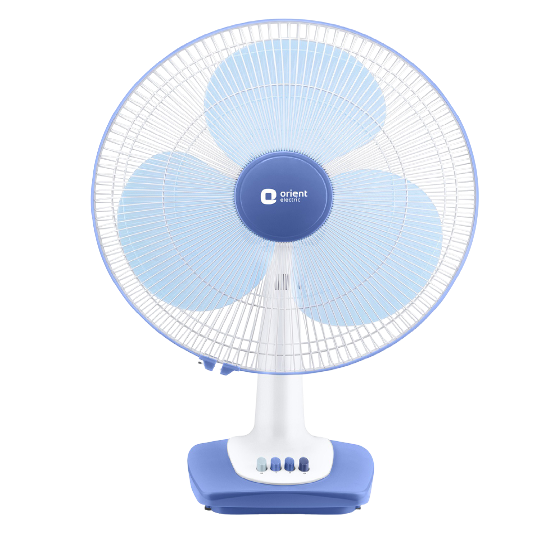 White Blue Table Fan Orient