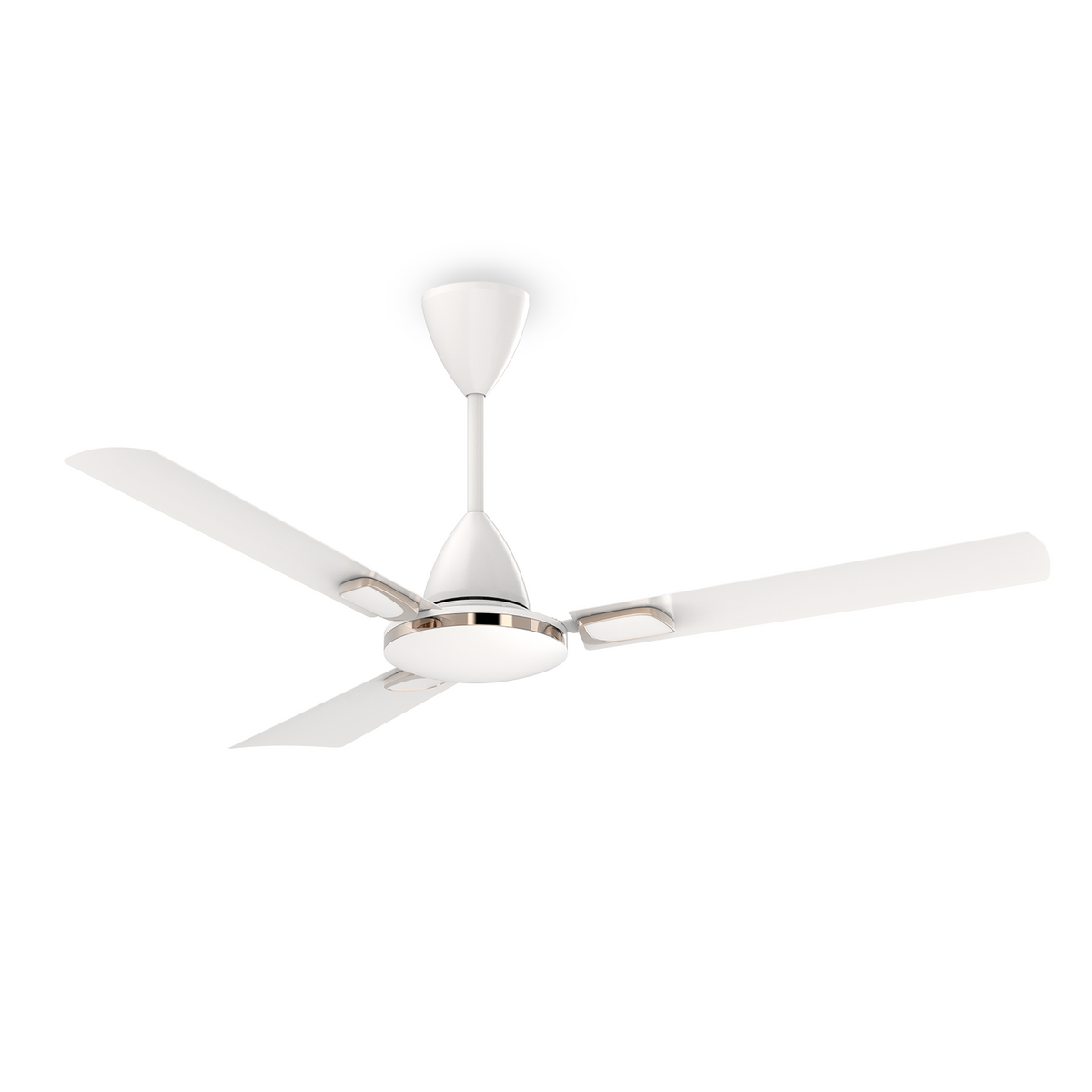 1200 mm White Orient Electric Ariel Ceiling Fan | Metallic Finish with Decorative Ring and Trims | High Speed Airflow 370 RPM | 2 Year Warranty