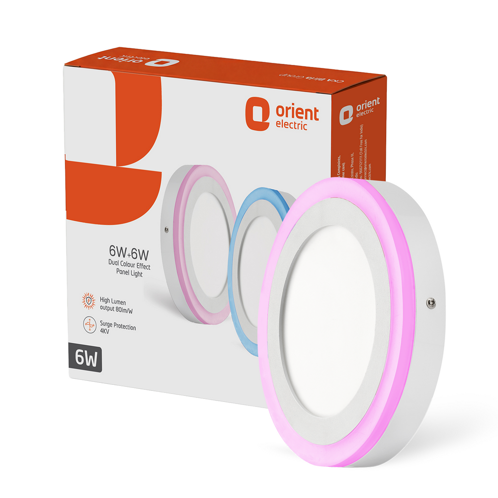 White+White White+Green White+Pink White+Mulitcolor White+Blue 6W Round Rainbow Surface Panel