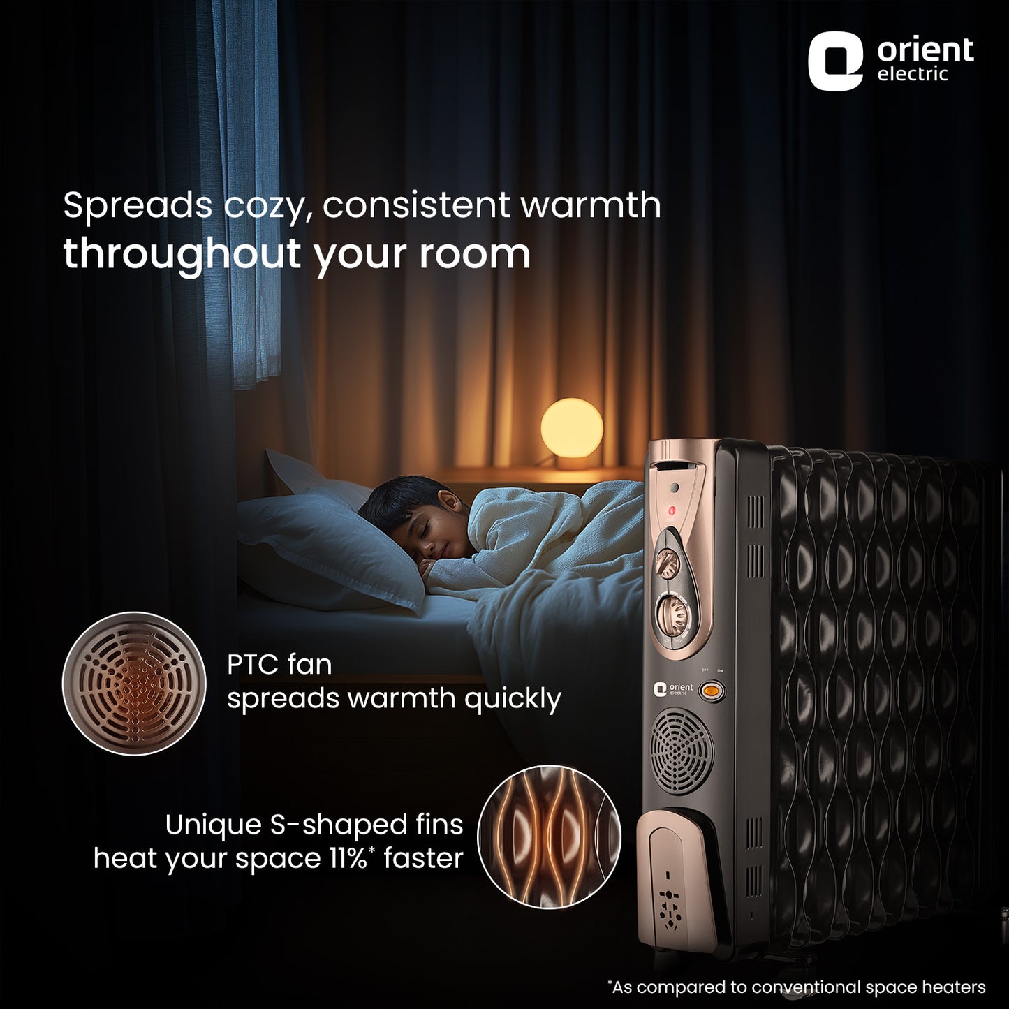 Comforter Collection 2900W /13 Fin Oil Filled Room Heater