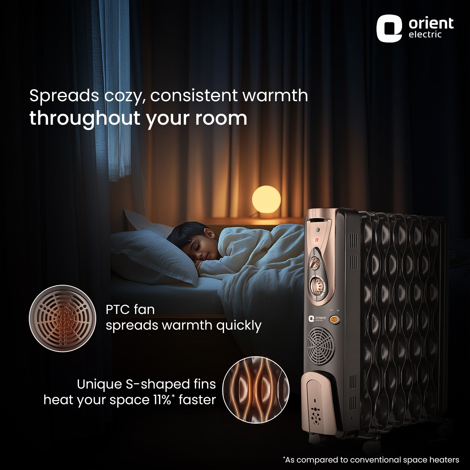 Comforter Collection 2900W /11 Fin Oil Filled Room Heater