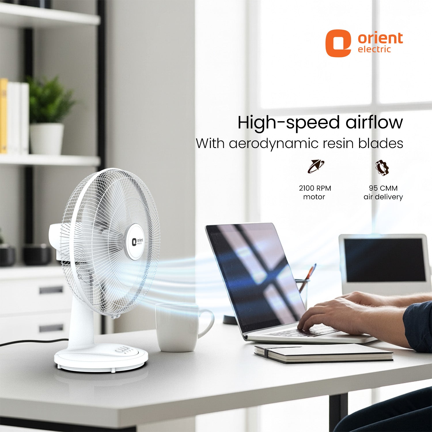 Signal White Table Fan Orient