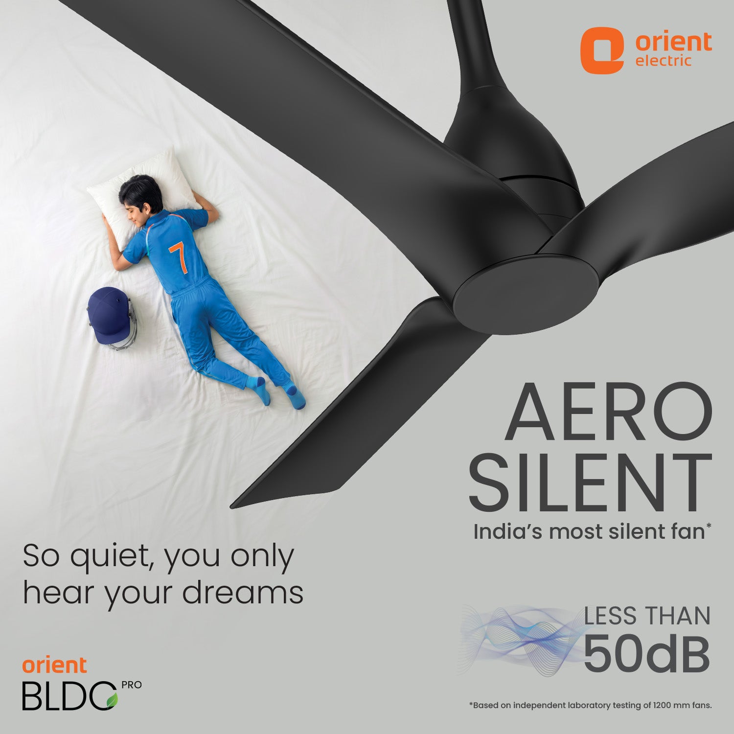 1200MM Black Aerosilent BLDC Ceiling Fan Orient
