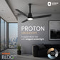 PROTON UL BLDC Fan black 1200 mm with led under light and 3 colored led lights