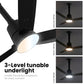 PROTON UL BLDC Fan black 1200 mm with led under light and 3 level tunable underlight options