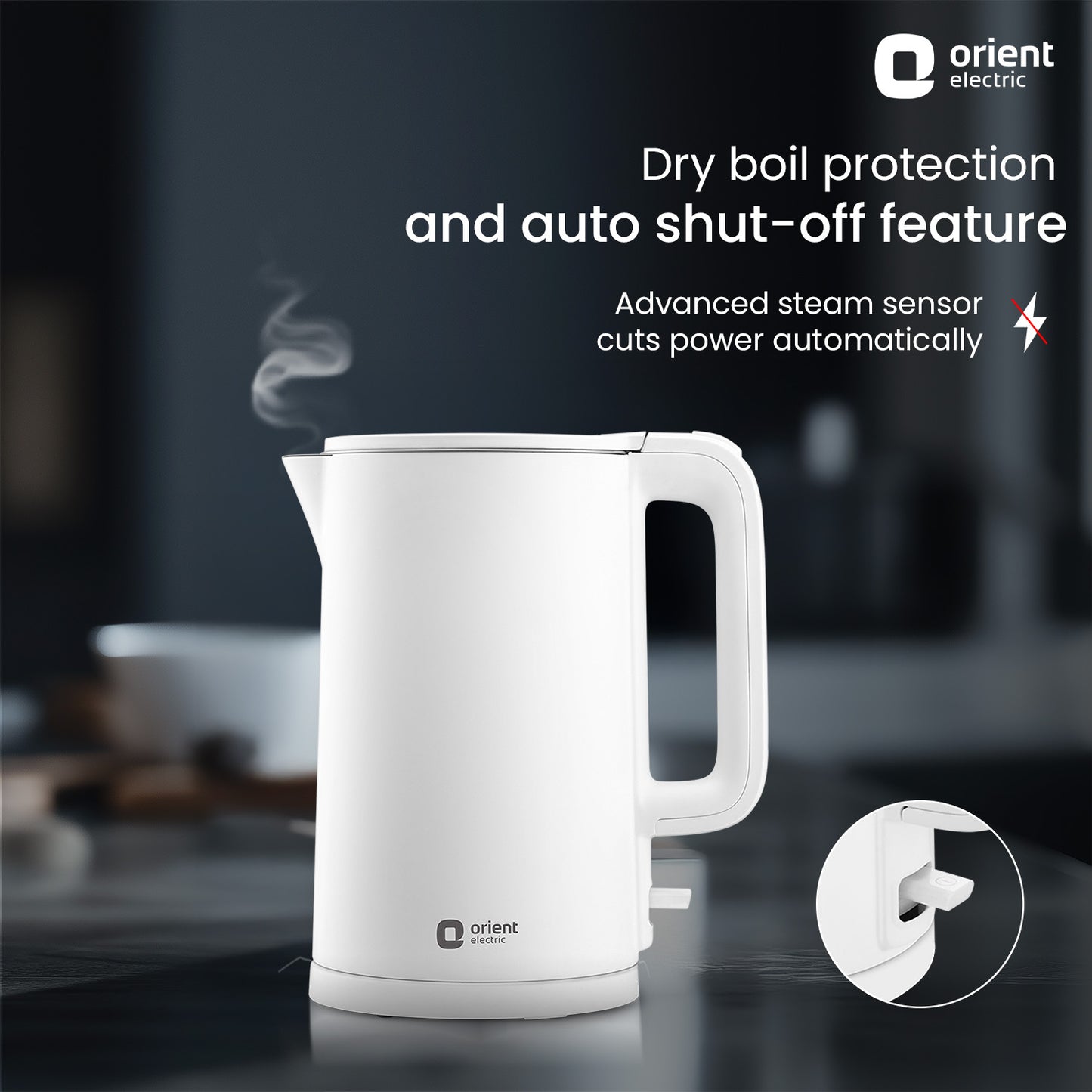 1.5L Kettle 1650 Watts | Cool Touch Body | Faster Heating | White, Plastic