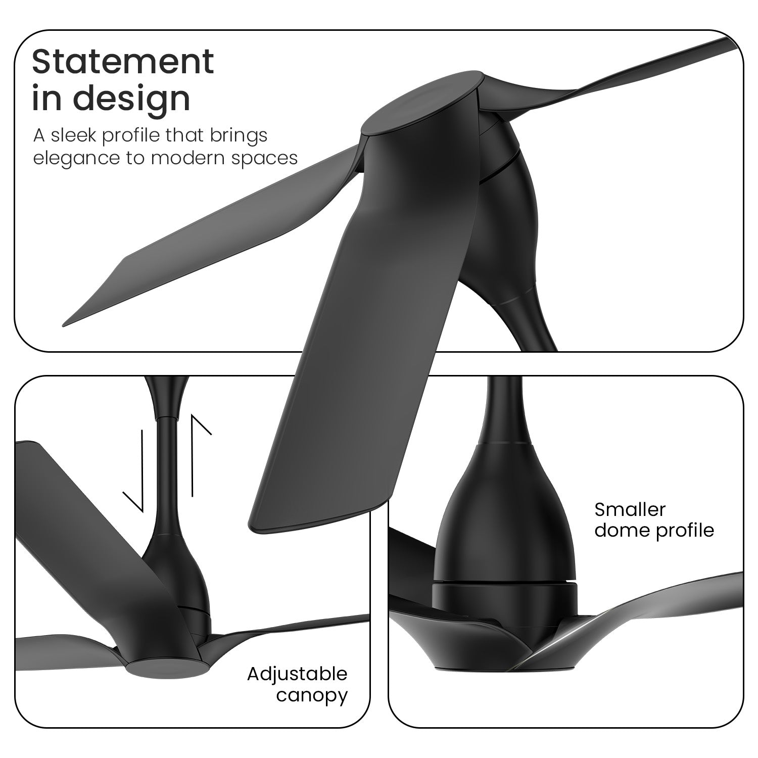 1200MM Black Aerosilent BLDC Ceiling Fan Orient