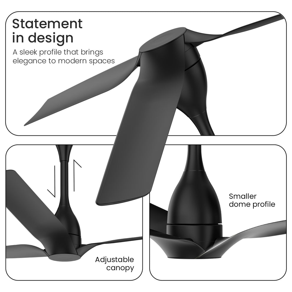 1200MM Black Aerosilent BLDC Ceiling Fan Orient