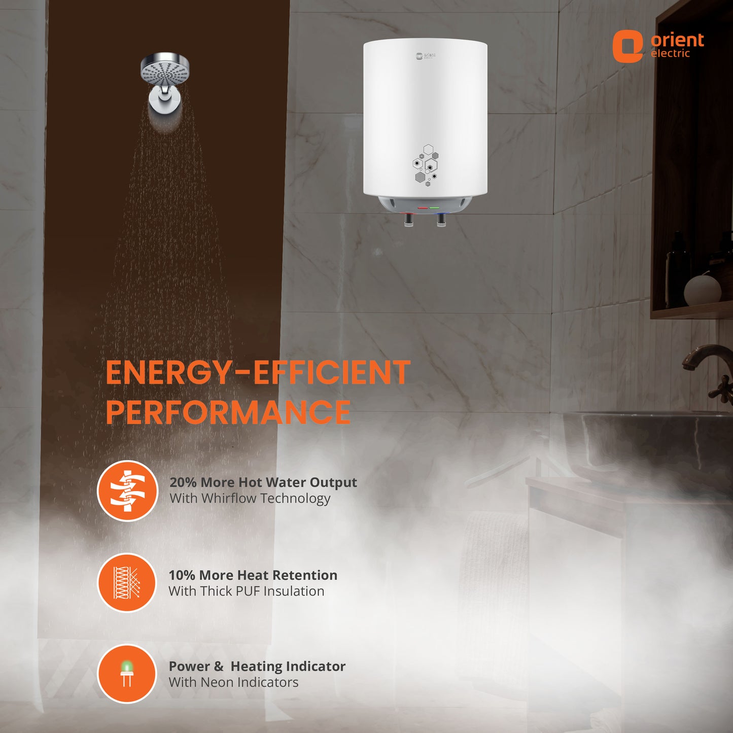 10L, 15L, 25L, Orient Geyser for Bathroom