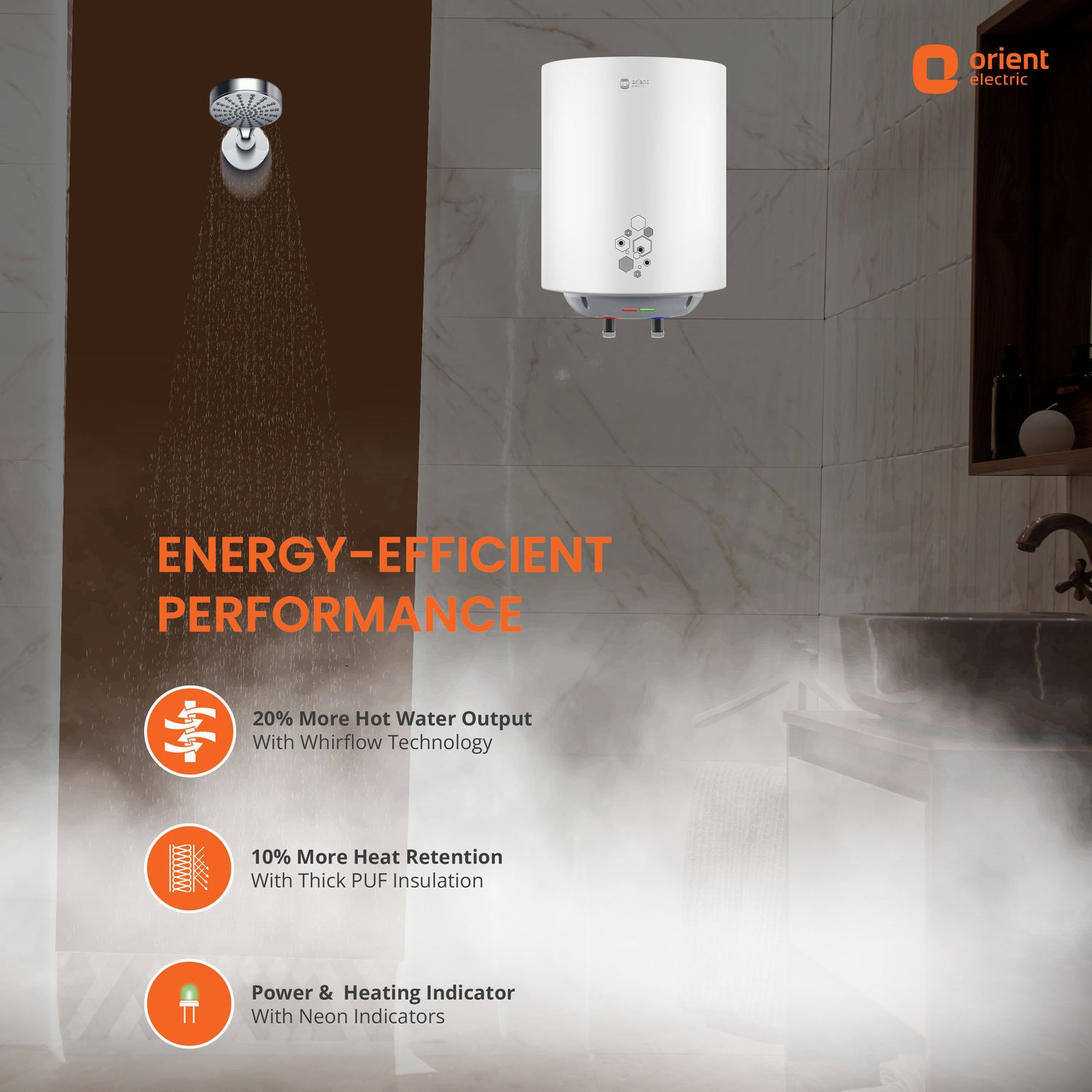 10L, 15L, 25L, Orient Geyser for Bathroom