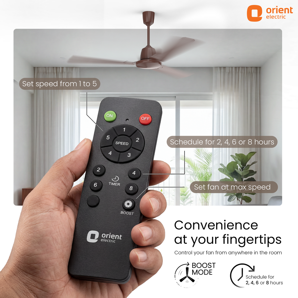 Remote Clay Brown Ceiling Fan