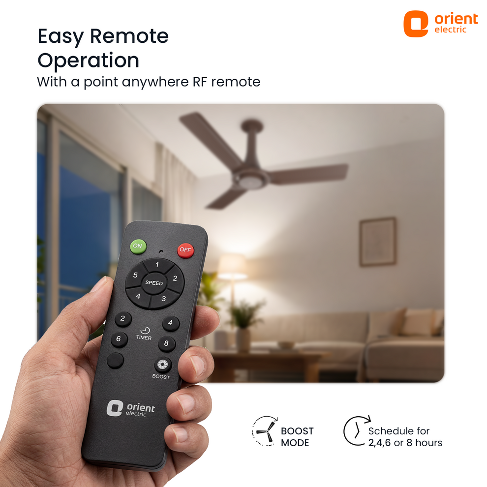 IFloat Neu BLDC Ceiling Fan clay brown 1200 mm with point anywhere rf remote