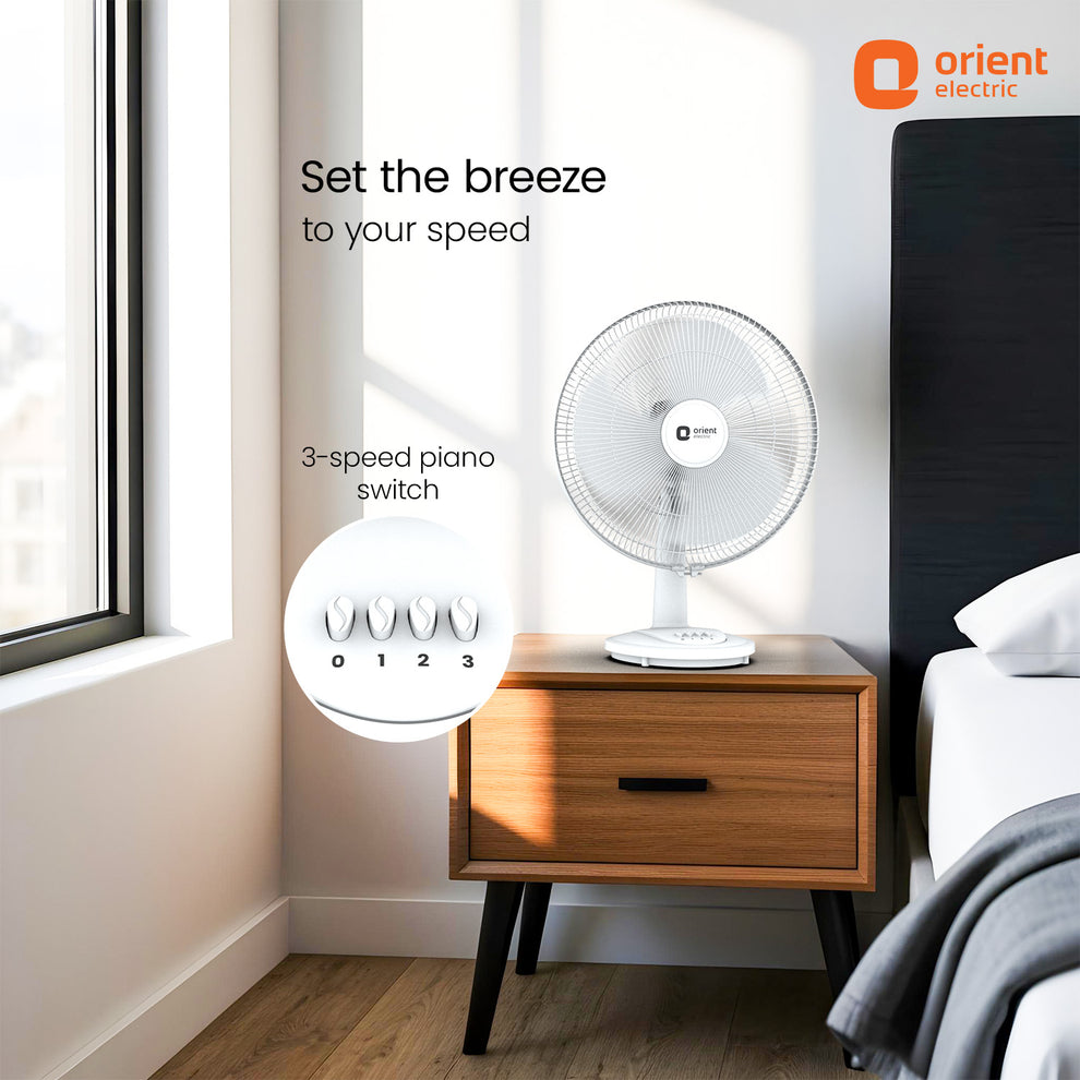 Signal White Table Fan Orient