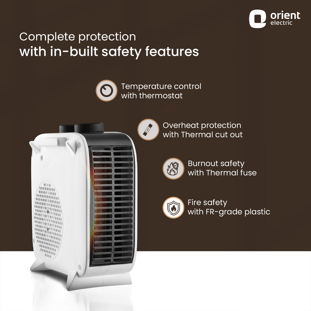 Glint Blower Room Heater for Home Dual Heating Mode (1000 2000 Watts) Overheat Protection Level Safety Electric Fan Heater for Winter