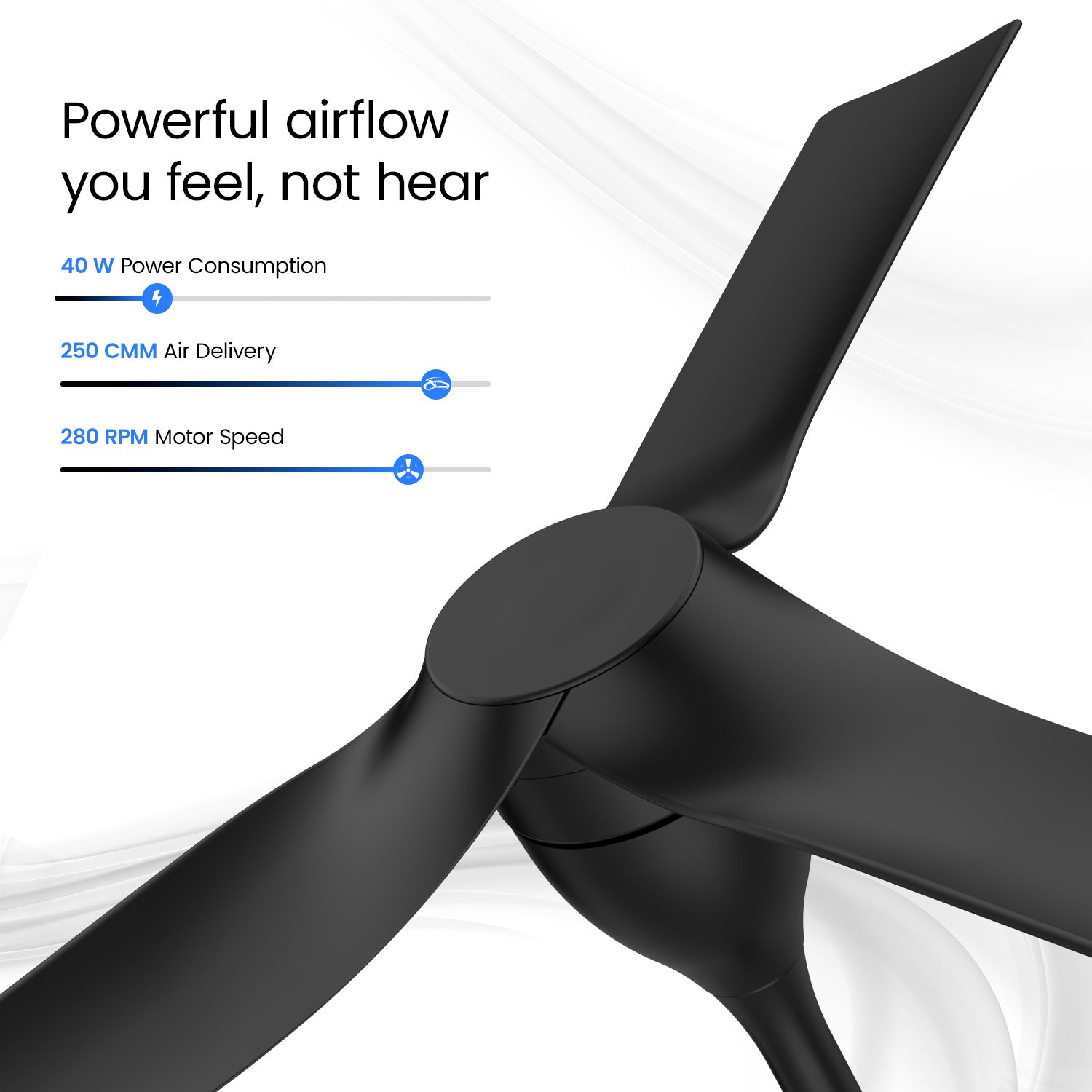1200MM Black Aerosilent BLDC Ceiling Fan Orient