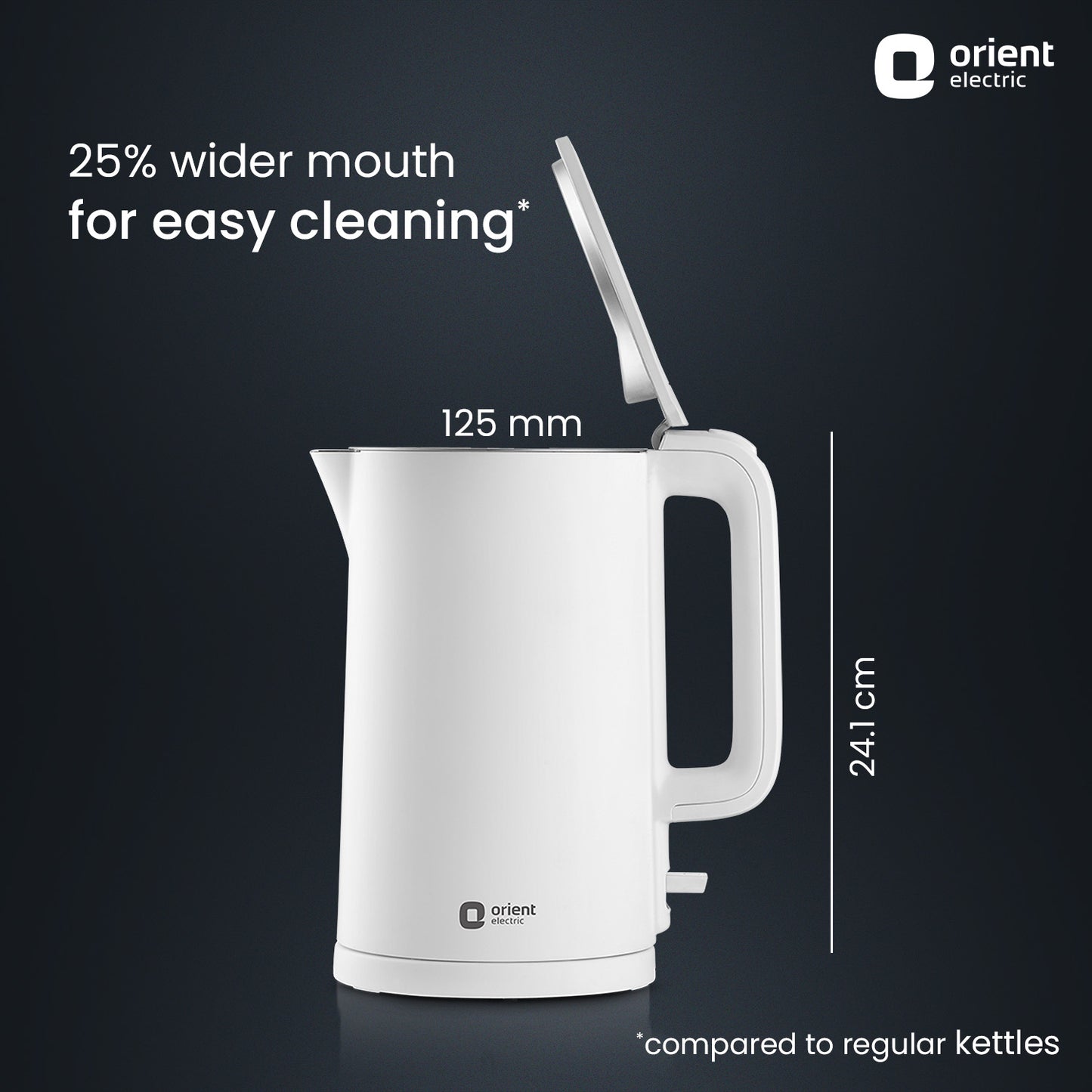 1.5L Kettle 1650 Watts | Cool Touch Body | Faster Heating | White, Plastic