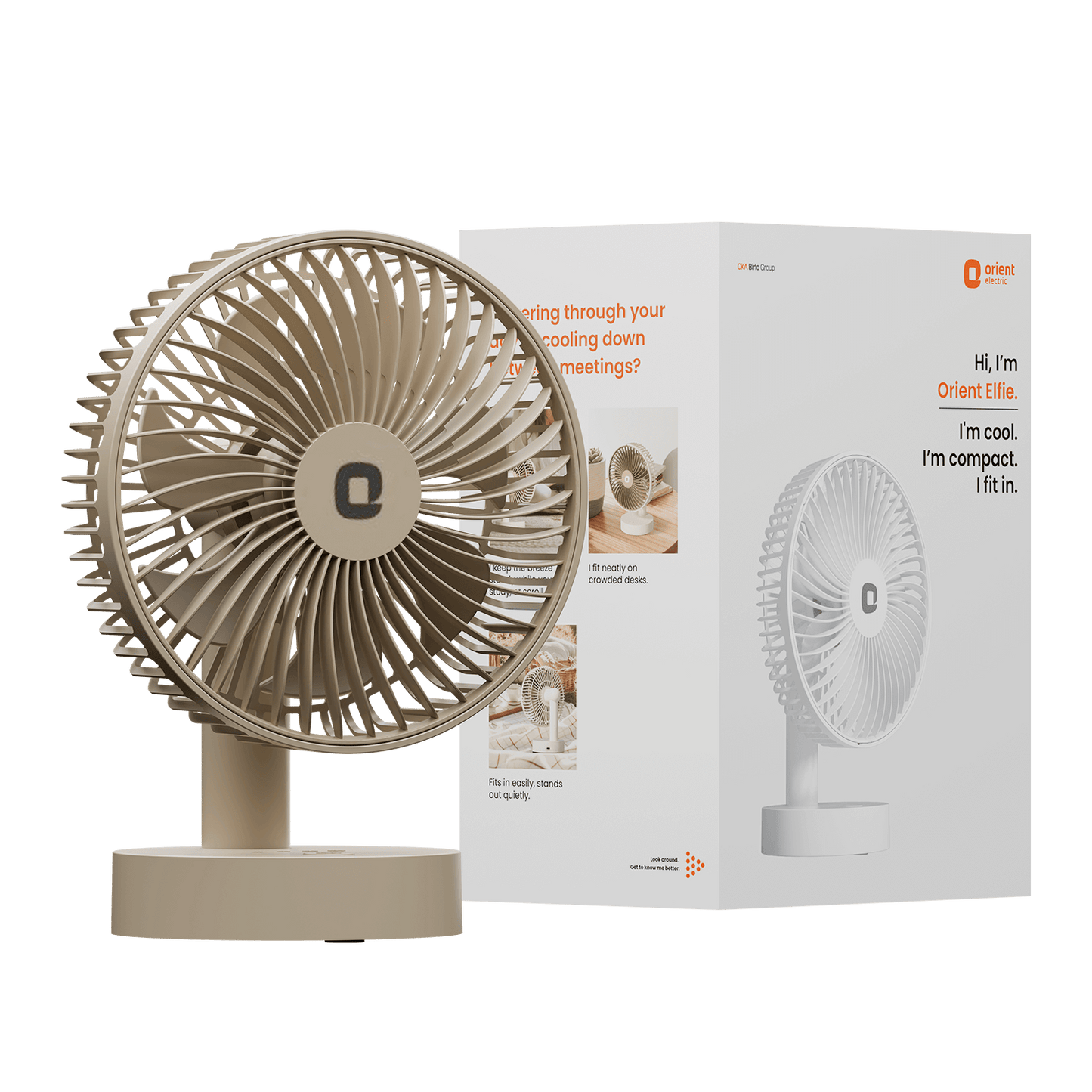 Beige Personal Fan from Orient