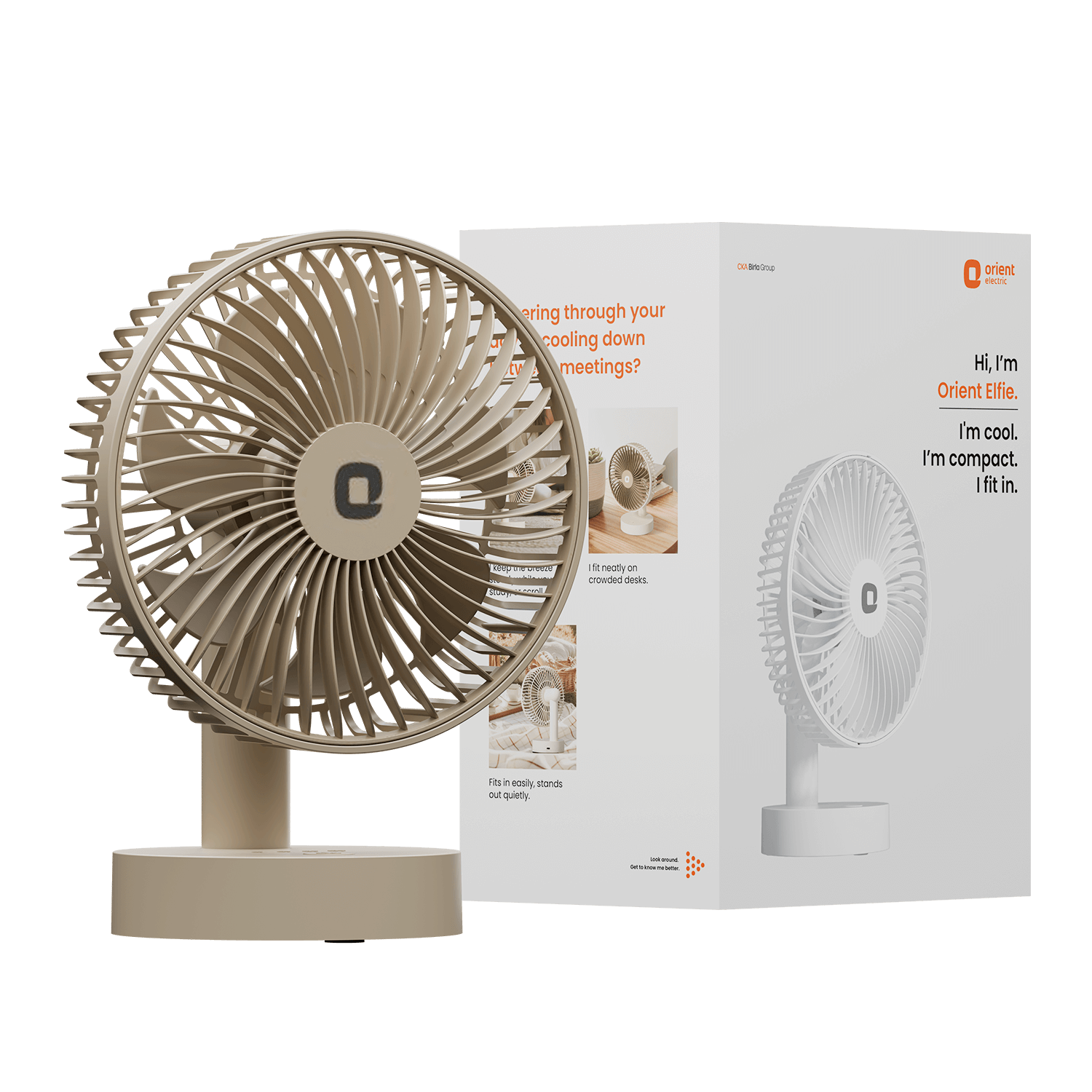 Beige Personal Fan from Orient