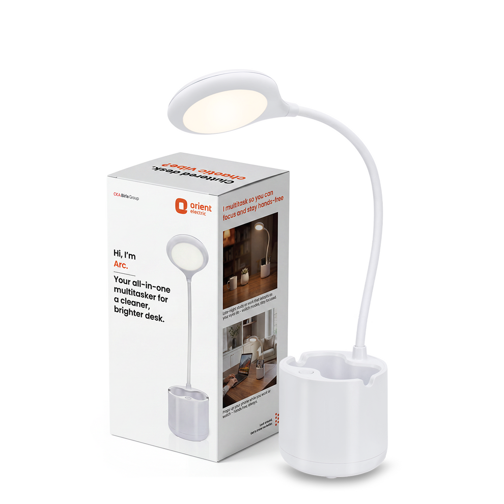 arc rechargeable led table lamp 6w white