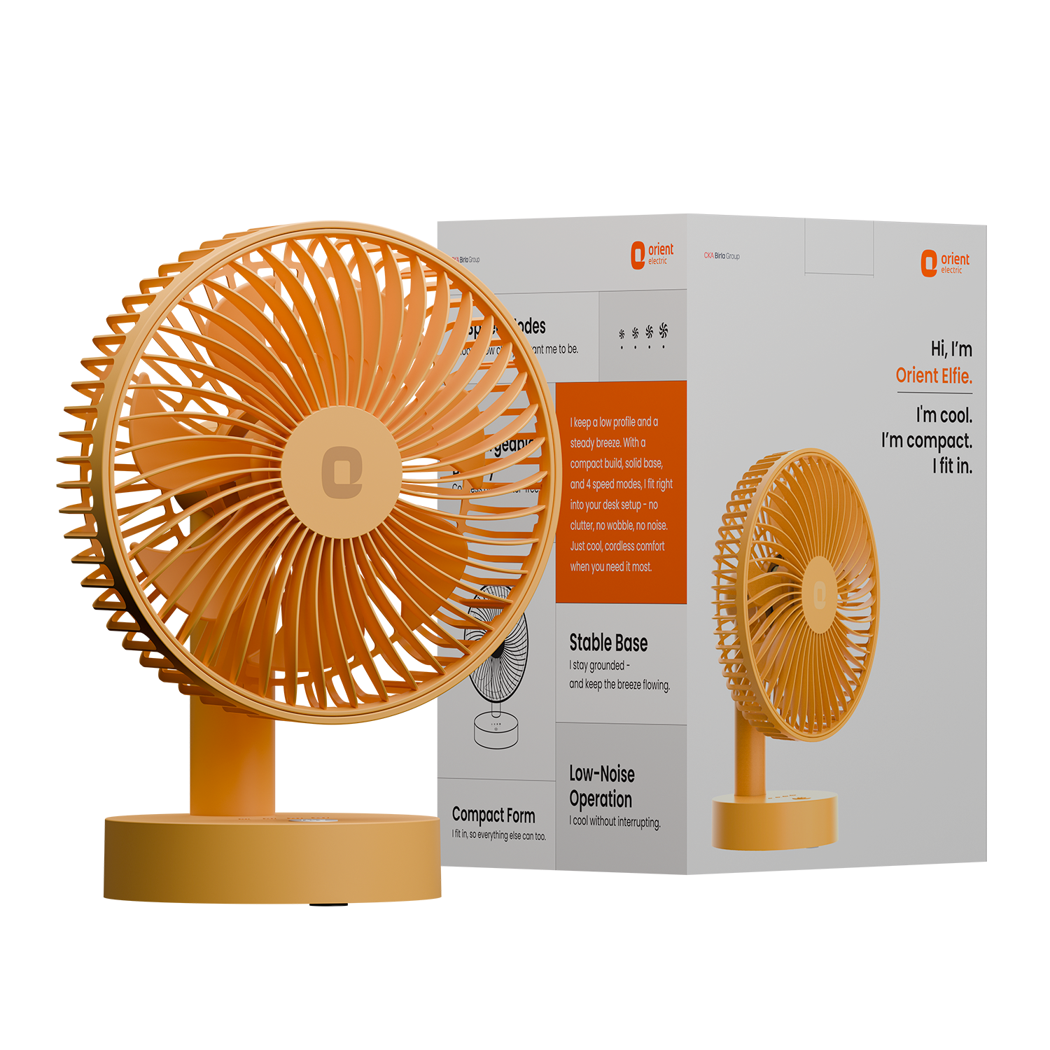 Tangerine Orange Orient Personal Fan