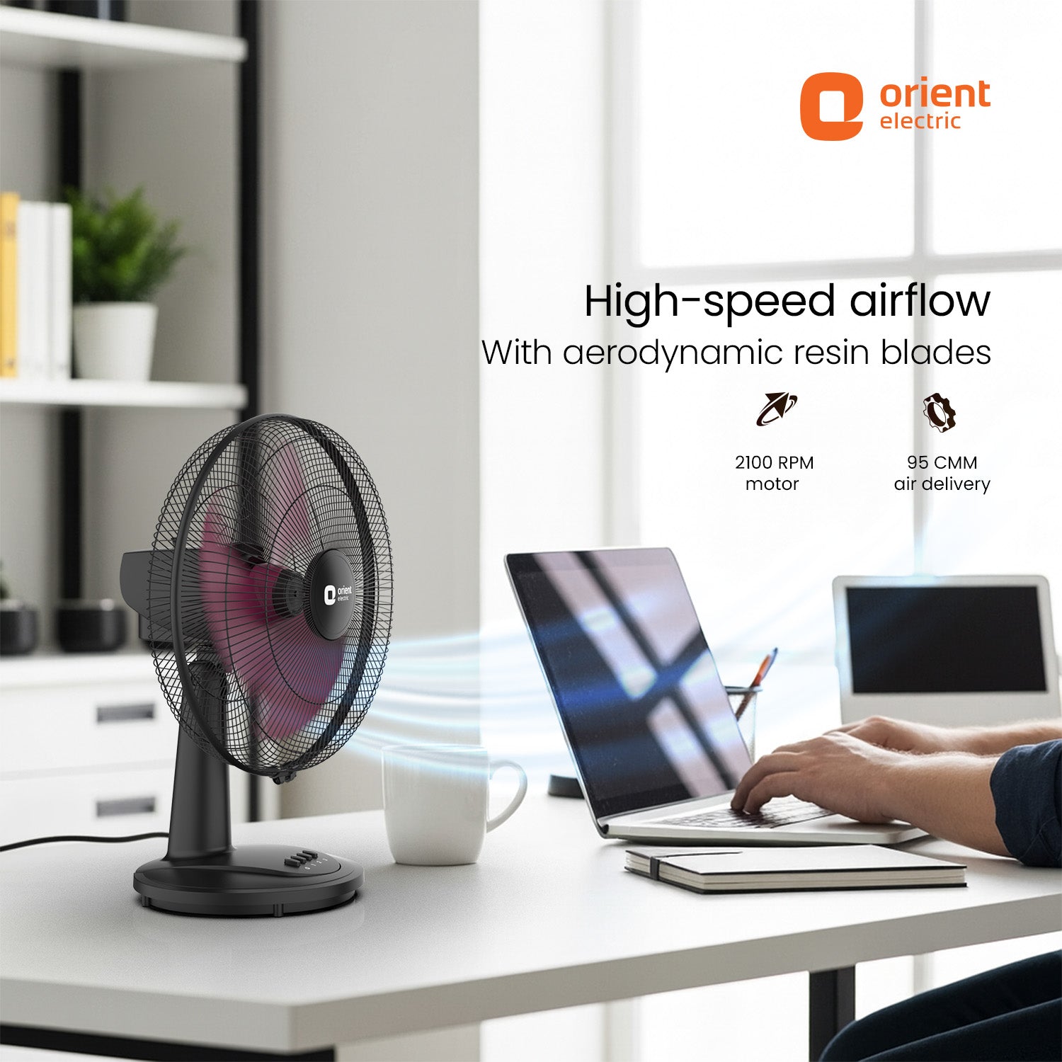 Red Black Table Fan Orient