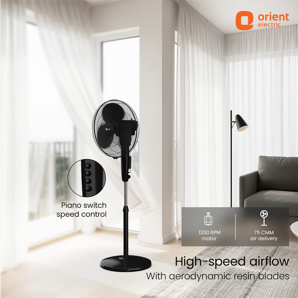 Black standing fan Stand 31 Neo from Orient