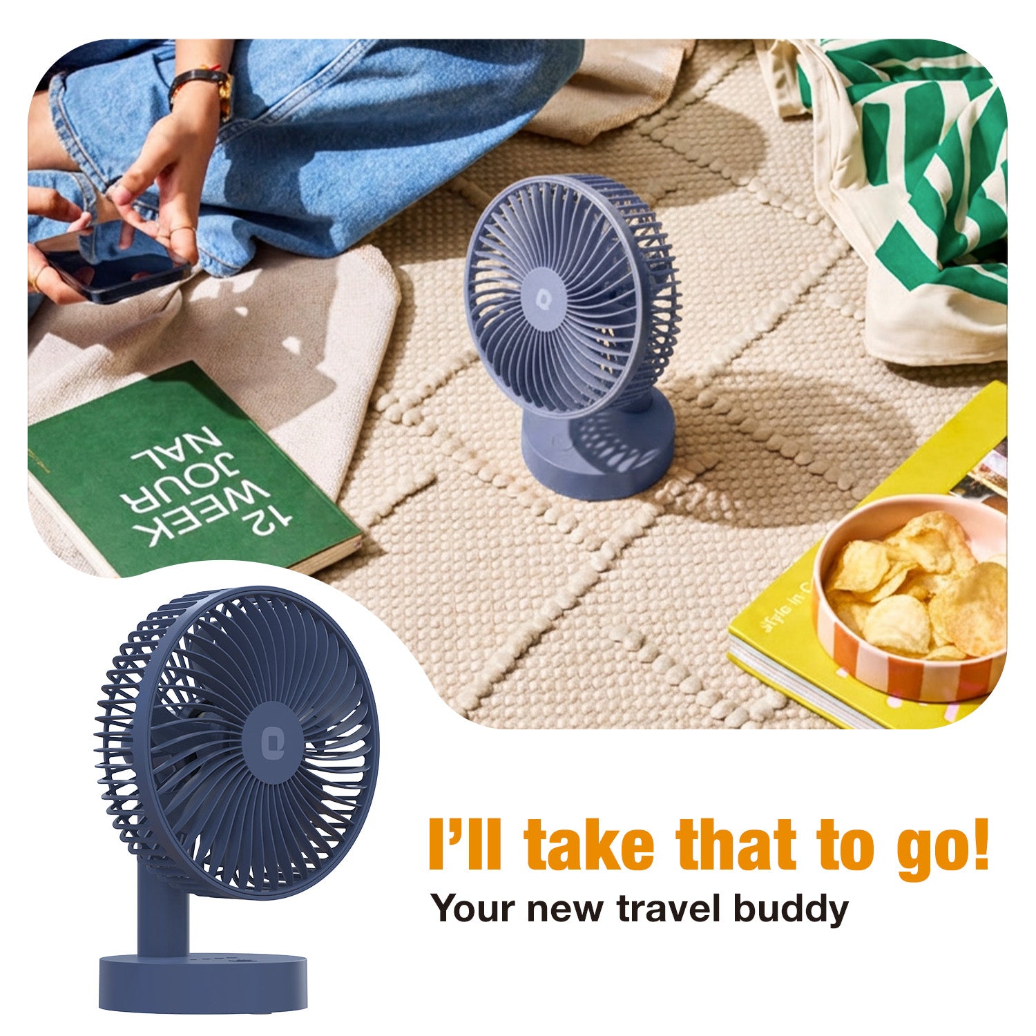 Dusk Blue Orient Personal Fan