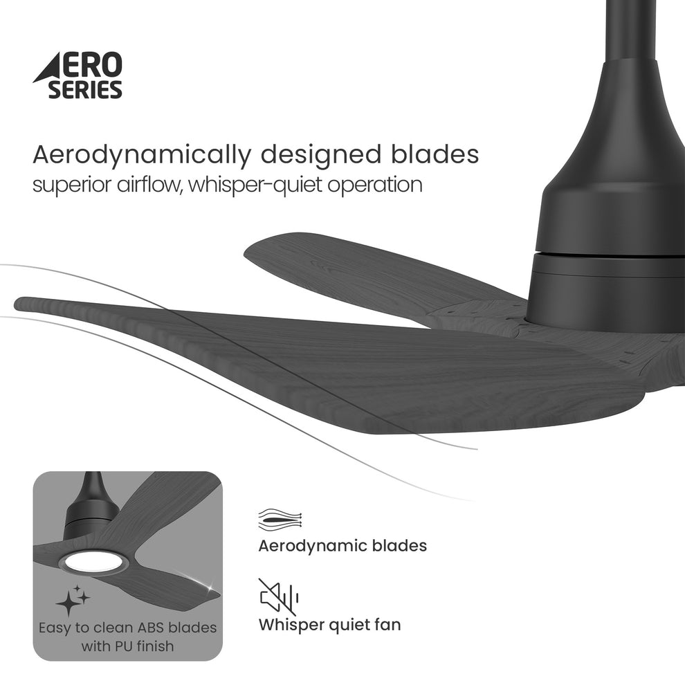 Underlight Ash Wood Aerosense Ceiling Fan By Orient