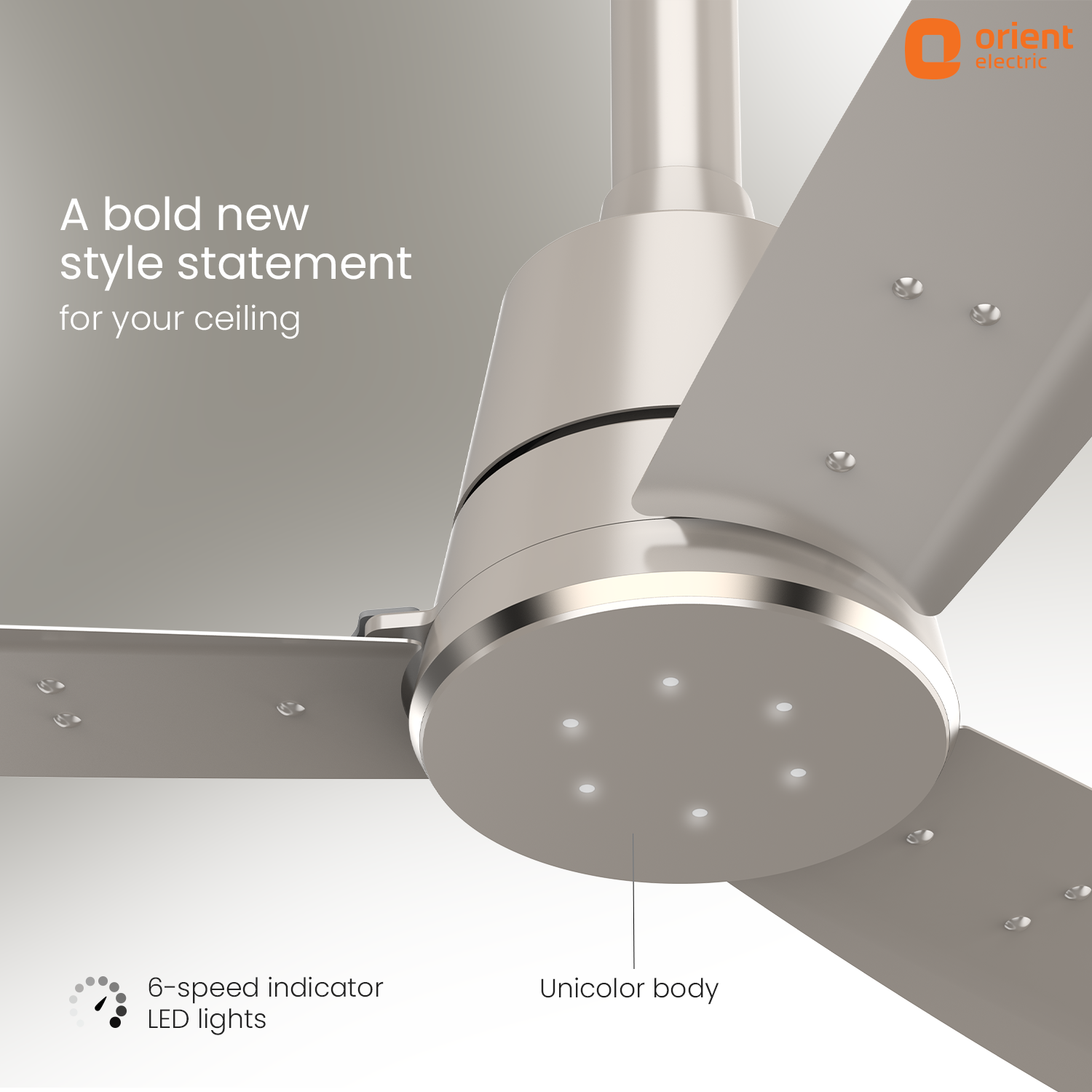 1200MM Cream Latte Ceiling fan with remote control Orient Electric