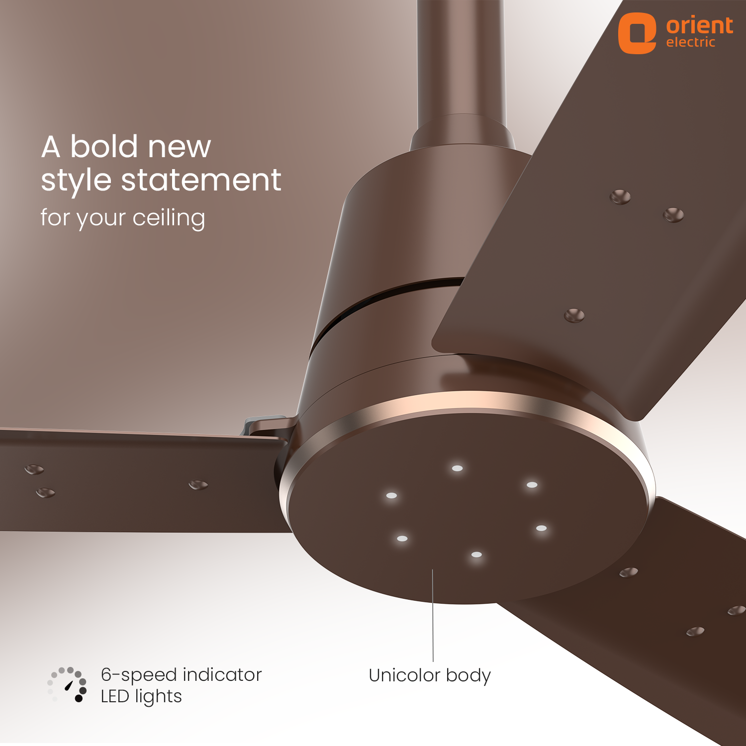 1200MM Truffle Brown Ceiling fan with remote control Orient Electric
