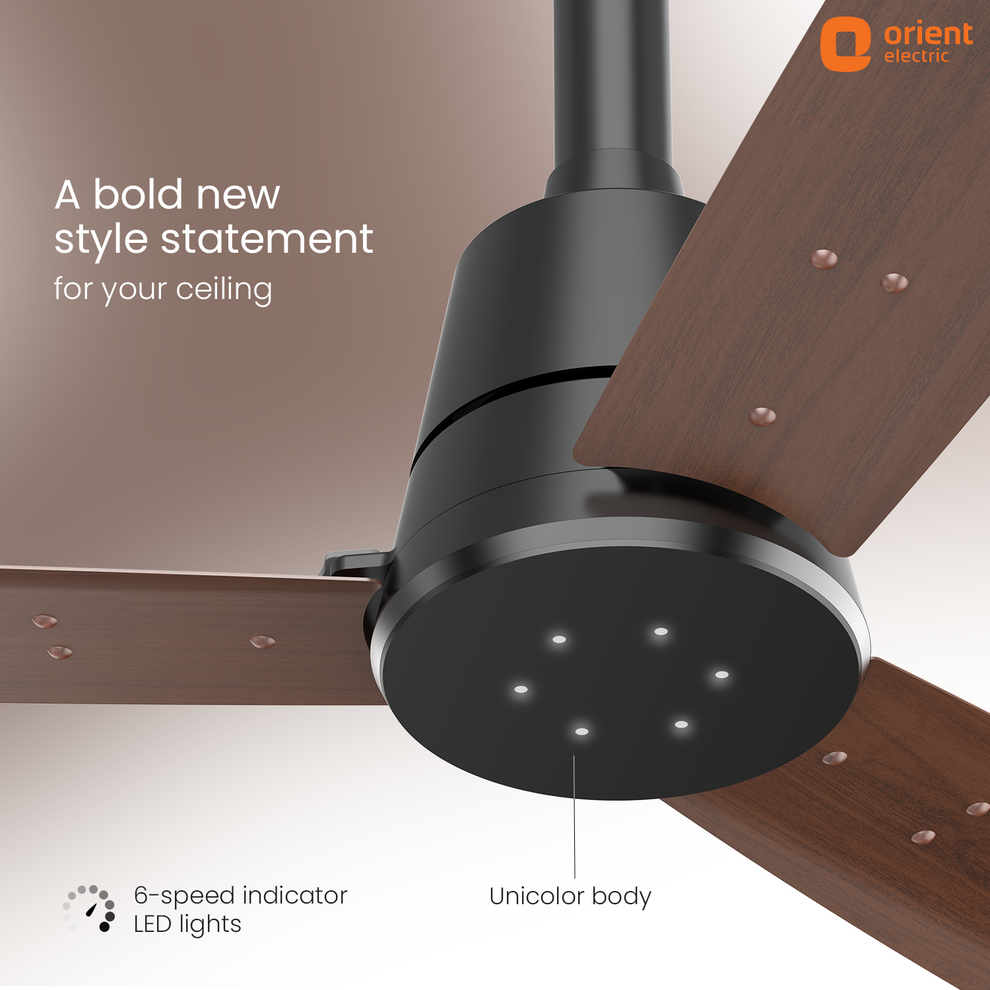 1200MM Dark teakwood Ceiling fan with remote control Orient Electric